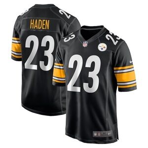 Men's Pittsburgh Steelers Joe Haden Nike Black Game Jersey Size Medium